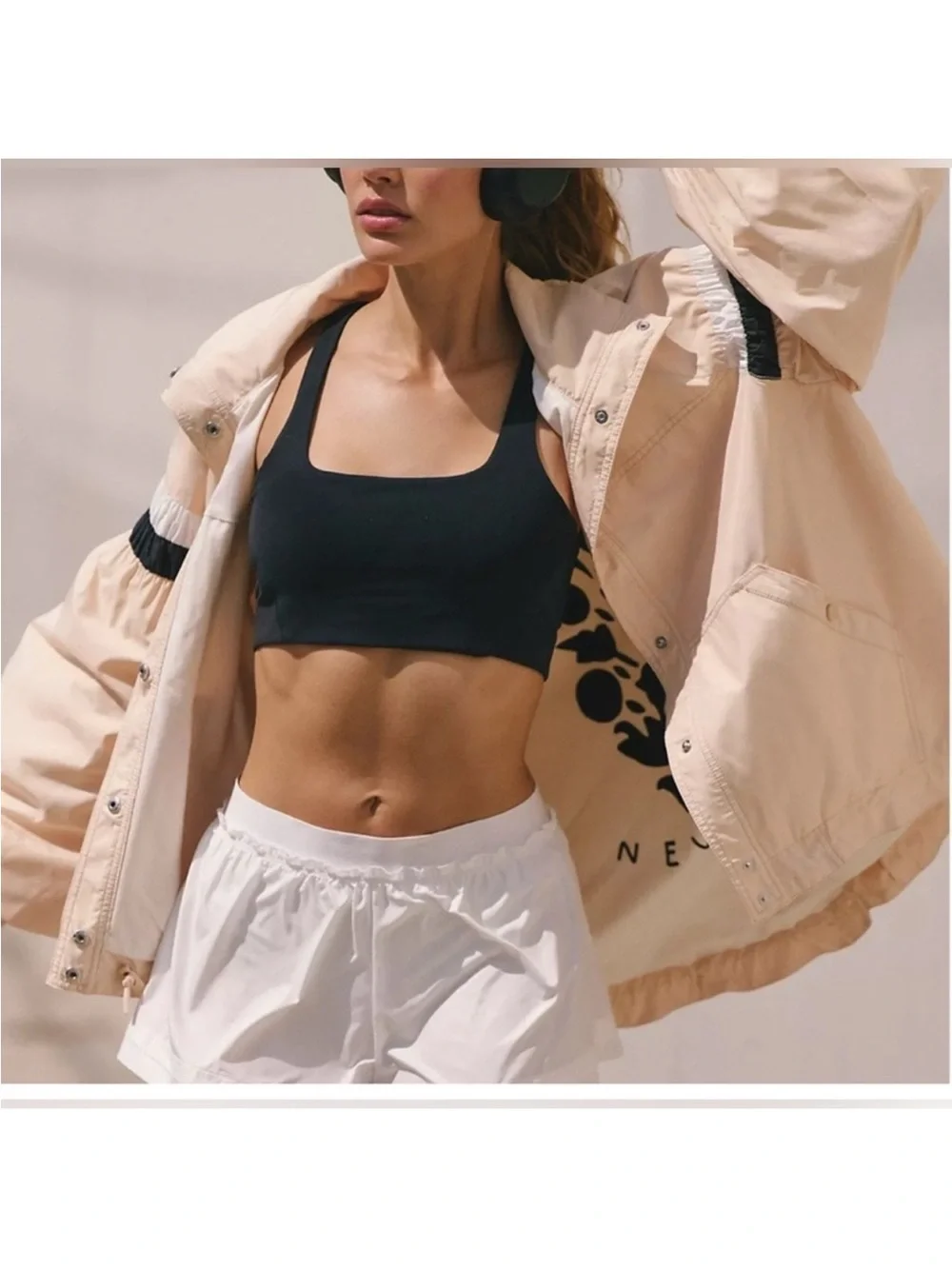 Free People Movement On The Go Windbreaker. NWT. Khaki combo